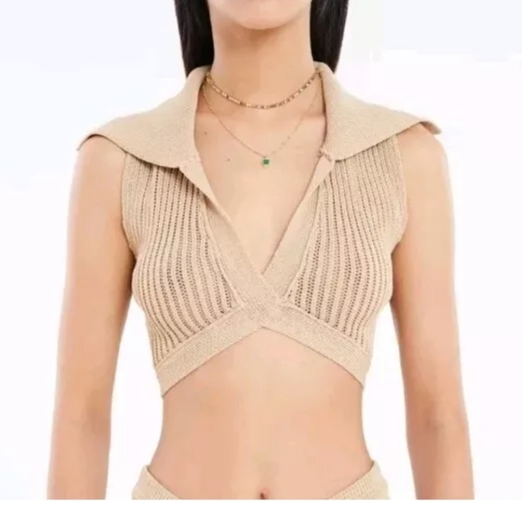 ruve Tops - Ruve Vao Top Knit Beige Size XS